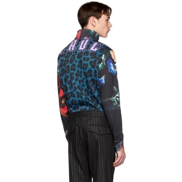 PAUL SMITH Multicolor Floral New Masters Turtleneck S Leopard Print Long Sleeve - Picture 4 of 9